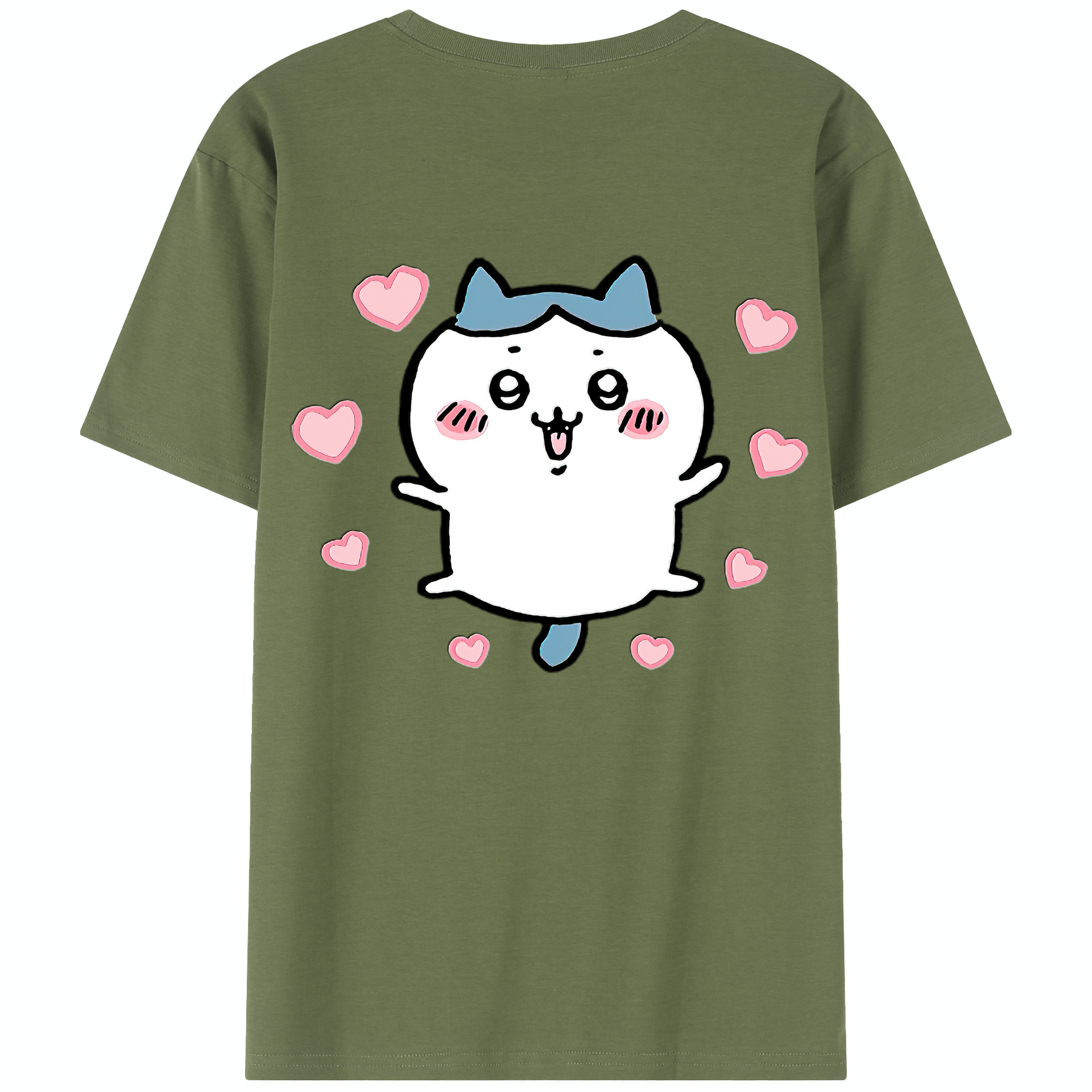 （画像用） ちいかわ ハチワレ Chii-kawa hachiware 綿100％半袖Tシャツ（背面プリント）